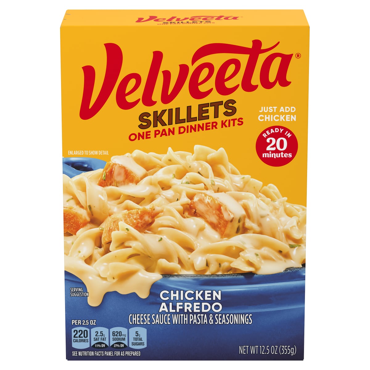 Chicken Alfredo One Pan Dinner Kit with Cheese Sauce, Pasta & Seasonings