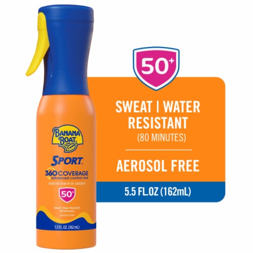 Banana Boat Sport 360 Coverage Sunscreen Mist SPF 50+ Refillable Non-Aerosol Dual Sprayer