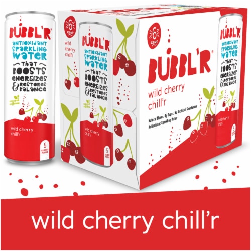 BUBBL'R Wild Cherry Chill'r Antioxidant Sparkling Water Cans