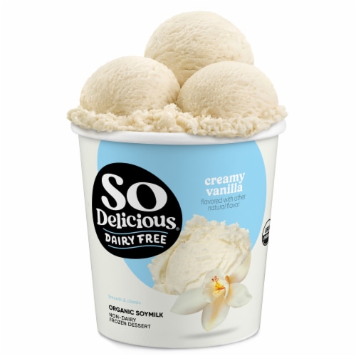 So Delicious Dairy Free Vegan Creamy Vanilla Soy Milk Frozen Dessert Pint