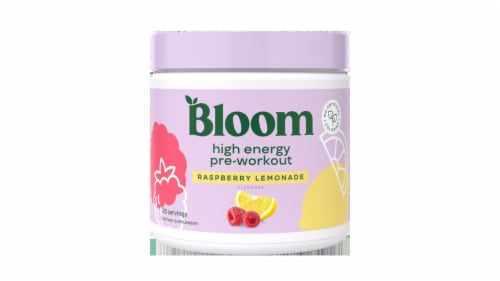 Bloom Raspberry Lemonade High Energy Pre-Workout Supplement Powder