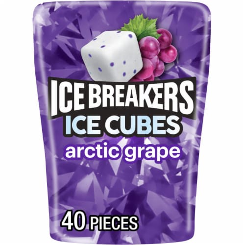 ICE BREAKERS Ice Cubes Arctic Grape Flavored Sugar Free Chewing Gum Bottle
