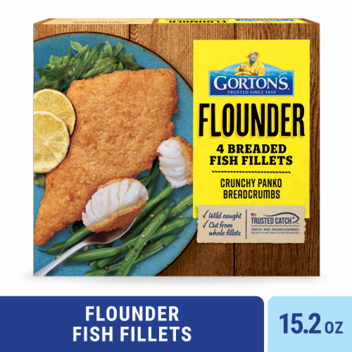 Gorton’s Breaded Fish Fillets, Wild Caught Flounder, Crunchy Panko Breadcrumbs, Frozen