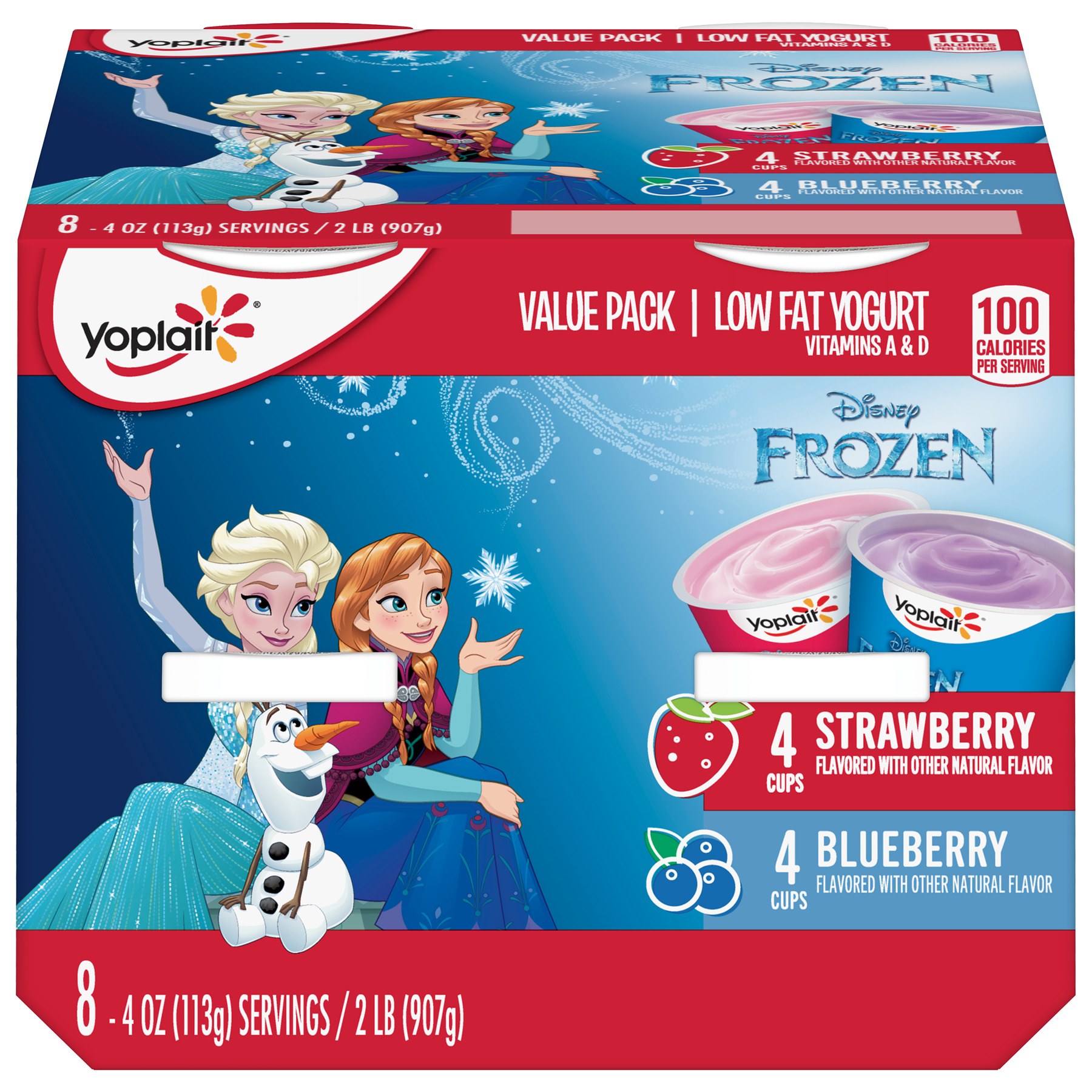 Yoplait Lowfat Strawberry Blueberry 4oz/8pck