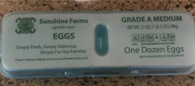 Sunshine Farms Eggs Grade A Medium one Dozen