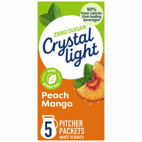 Crystal Light Zero Sugar Peach Mango Green Tea Drink Mix Packets