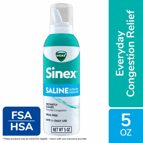 Vicks Sinex Saline Ultra Fine Nasal Spray for Sinus Congestion Relief