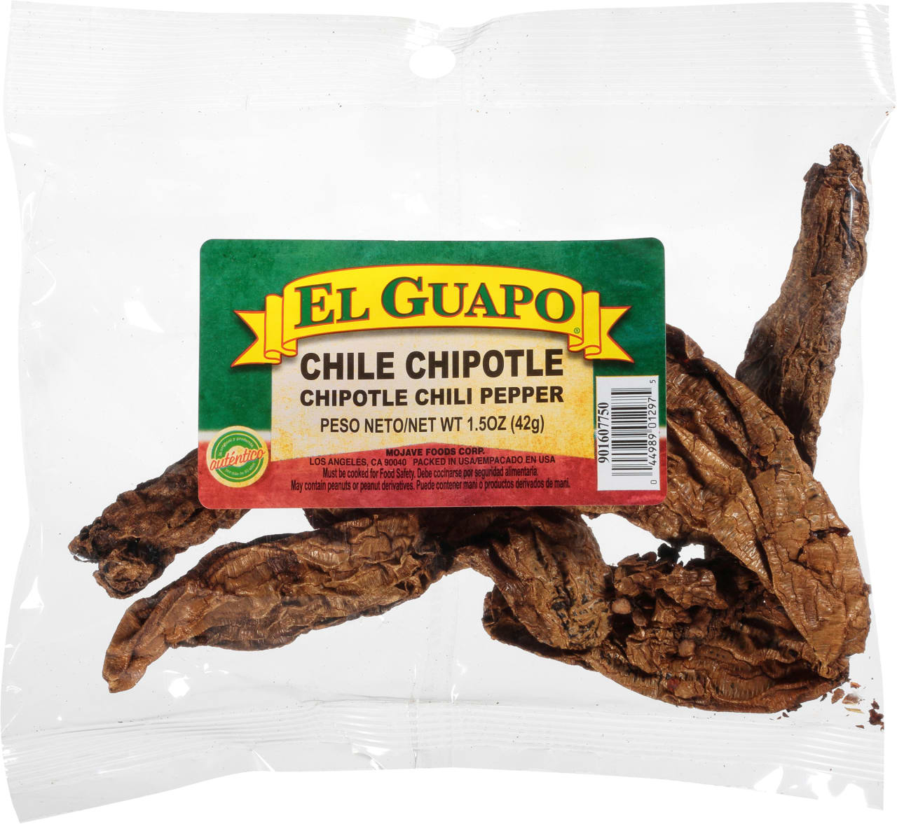 El Guapo Whole Chipotle Chili Pepper Pods (Chile Chipotle Entero), 1.5 oz