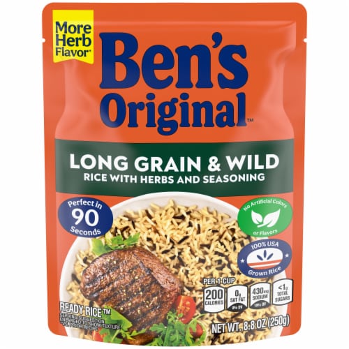 Ben's Original Ready Rice Long Grain and Wild Flavored Rice, Easy Dinner Side, 8.8 oz Pouch