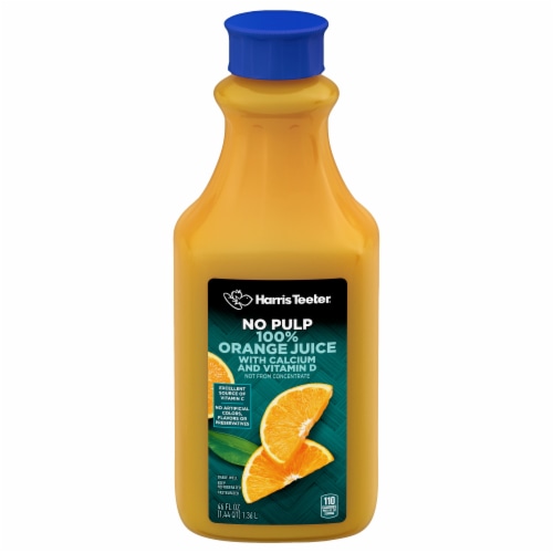 Harris Teeter Calcium + Vitamin D No Pulp Orange 100% Juice