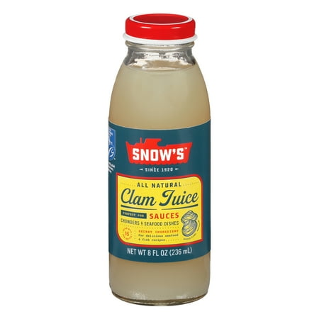 Snow's All Natural Clam Juice, Gluten Free, Shelf Stable Glass Bottle, 8 Fluid oz