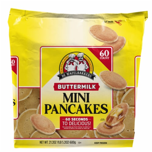 De Wafelbakkers Frozen Buttermilk Mini Pancakes, 60 Count Pack