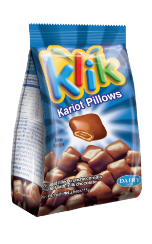 Klik Kariot Pillows Chocolate Coated Nougat and Crunchy Cereal Pieces