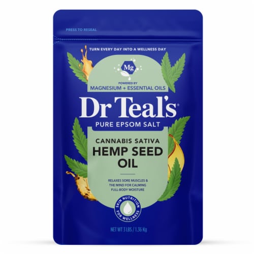 Dr Teal's® Epsom Salt Magnesium Soak, Cannabis Sativa Hemp Seed Oil