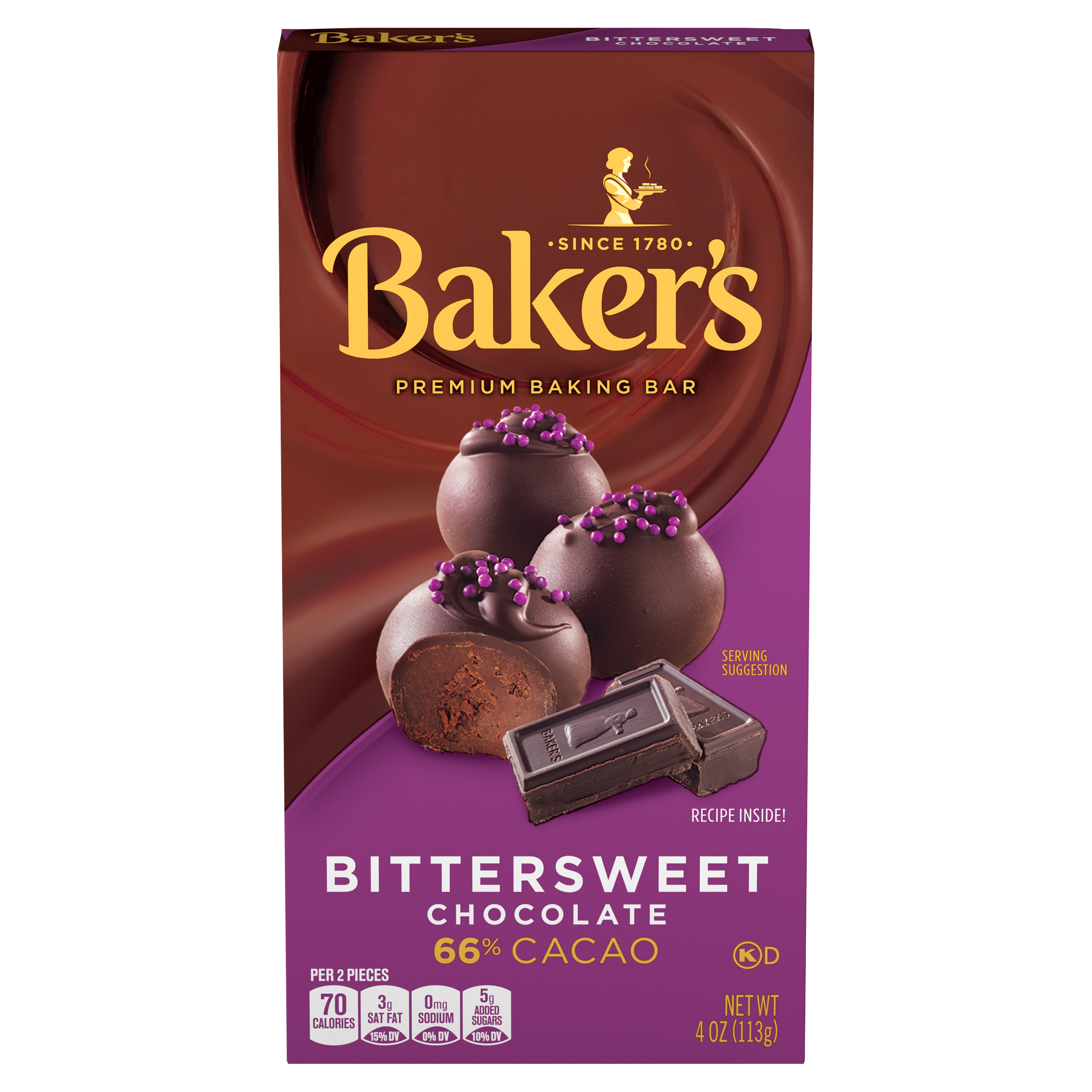 Bittersweet Chocolate Premium Baking Bar with 66% Cacao