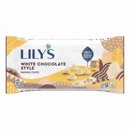 LILY'S White Chocolate Style No Sugar Added Baking Chips Bag