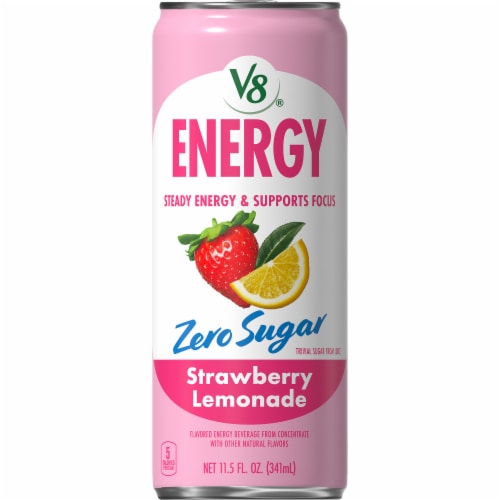 V8® Energy Zero Sugar Strawberry Lemonade Can