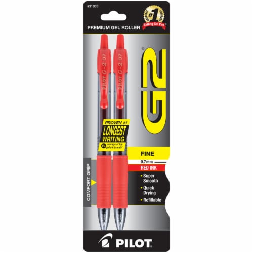 Pilot® G2® Comfort Grip Premium Fine Point Gel Roller Pens - Red