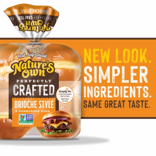 Nature's Own Perfectly Crafted Non-GMO Brioche Style Hamburger Buns