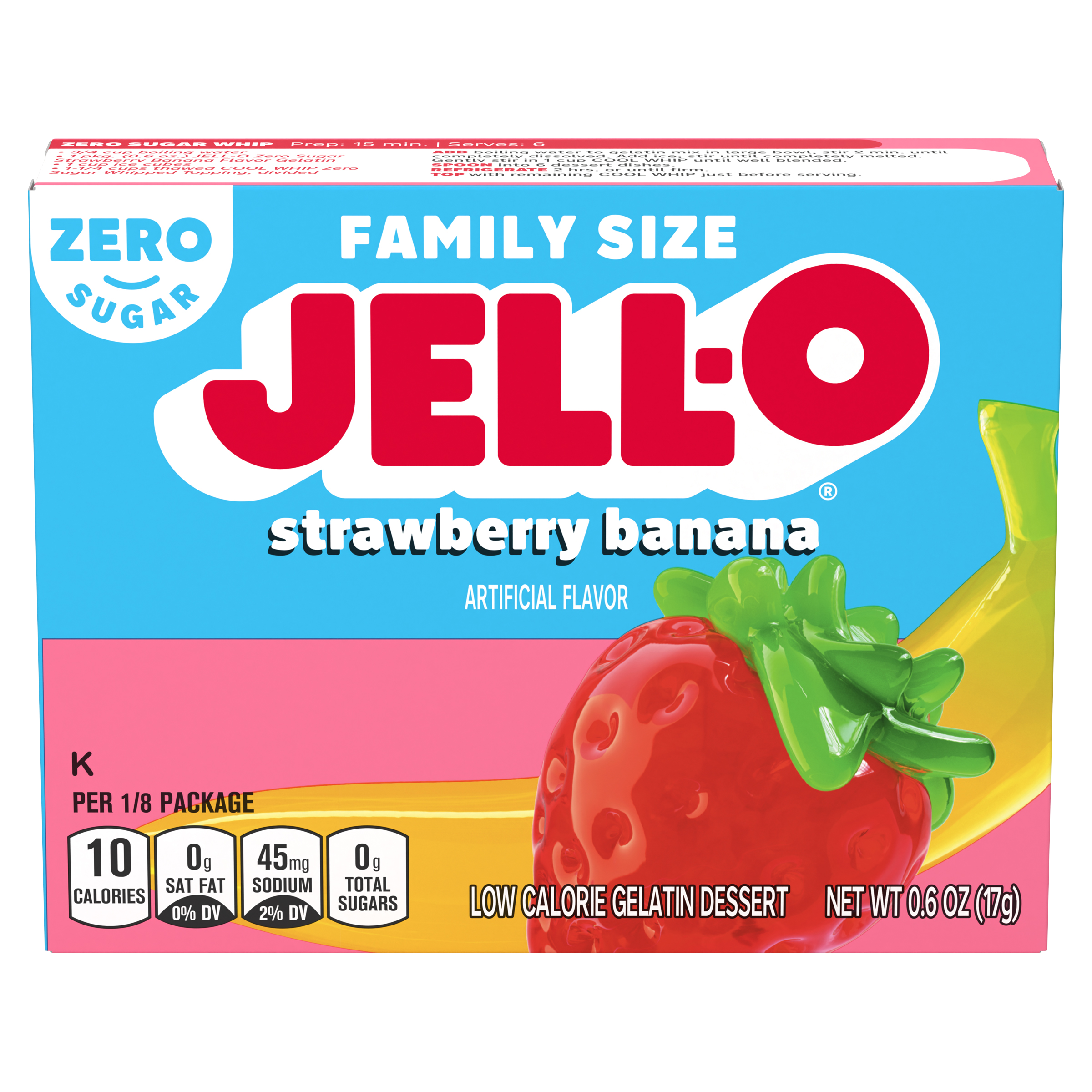 Zero Sugar Strawberry Banana Flavor Gelatin