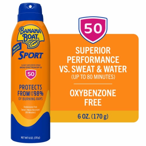 Banana Boat Sport Ultra Sunscreen Spray SPF 50+ Broad Spectrum Superior Endurance Vs Sweat + Water