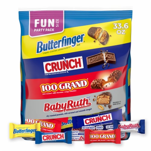Butterfinger Crunch Baby Ruth and 100 Grand Assorted Fun Size Chocolate-y Treats Party Pack