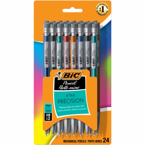 BIC Xtra-Precision Mechanical Pencils with Erasers, Fine Point (0.5mm), 24-Count Pack