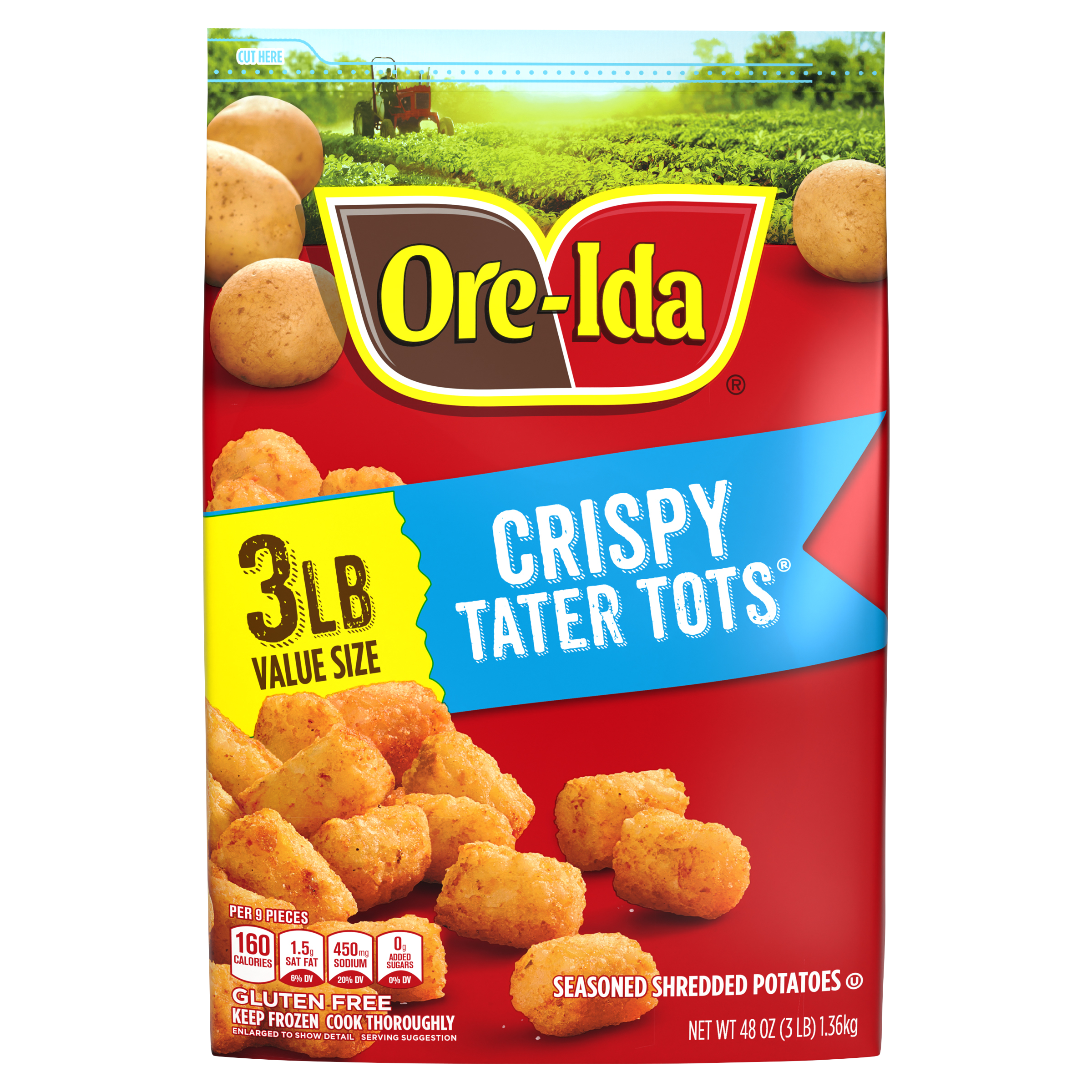 Crispy Tater Tots Seasoned Shredded Potatoes Value Size