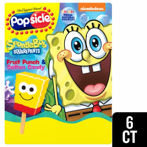 Popsicle SpongeBob SquarePants Frozen Confection Bars, 6 Ct