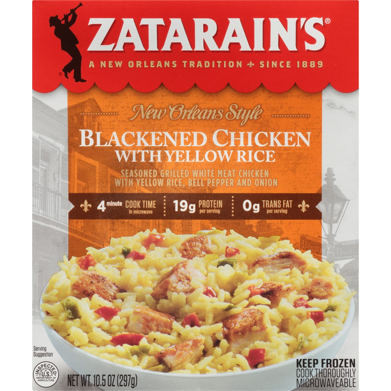 Zatarain's Frozen Blackened Chicken With Yellow Rice, 10.5 oz
