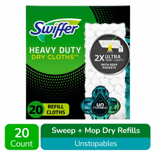 Swiffer Sweeper Heavy Duty Dry Multi-Surface Cloth Refills for Floor Sweeping Unstopables