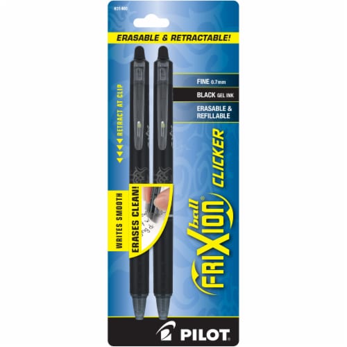 Pilot® Ball Frixion® Fine Point Erasable & Retractable Clicker Pens - Black
