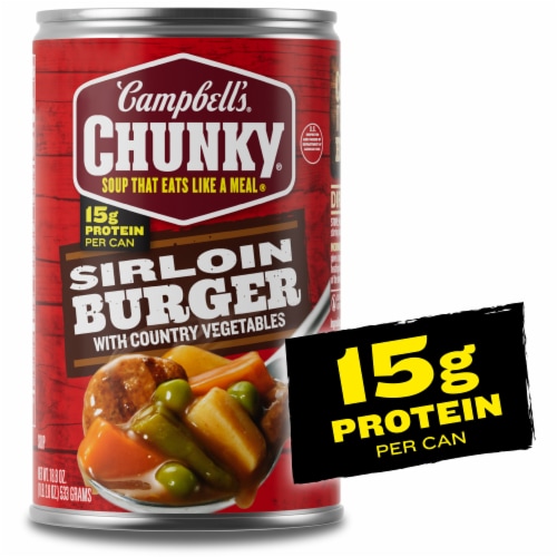 Campbell's Chunky Soup, Sirloin Burger With Country Vegetables Beef Soup, 18.8 oz Can