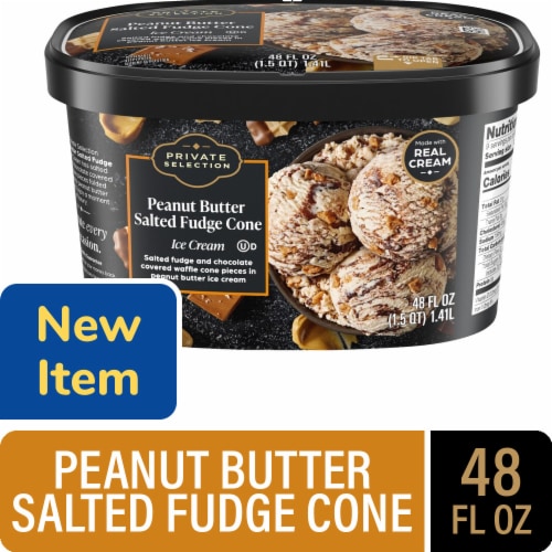 Private Selection® Peanut Butter Salted Fudge Cone Ice Cream Tub