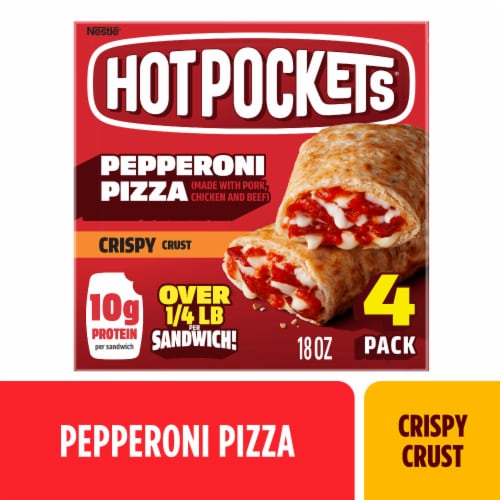 Hot Pockets Pepperoni Pizza Crispy Crust Frozen Sandwiches Frozen Snacks 4PK