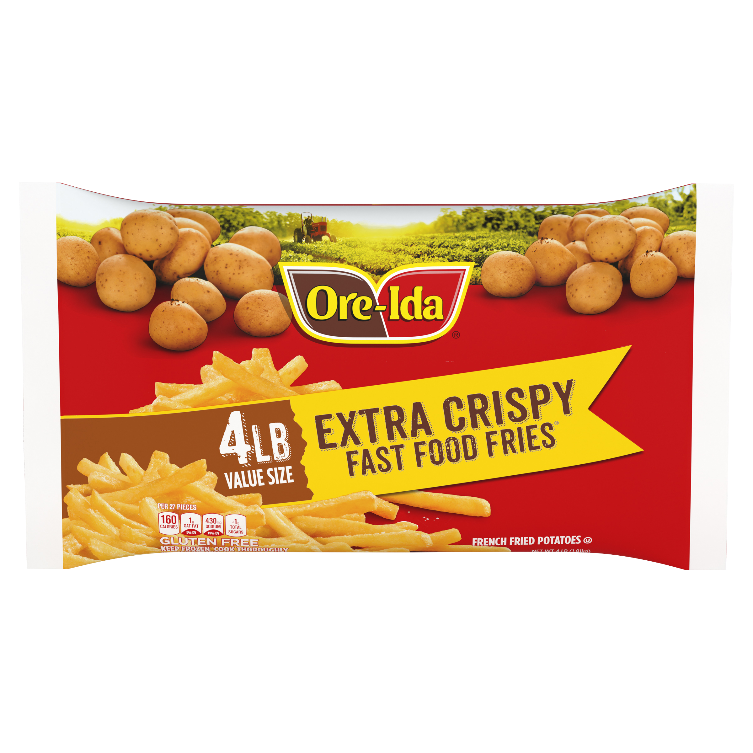Extra Crispy Fast Food French Fries Fried Frozen Potatoes Value Size