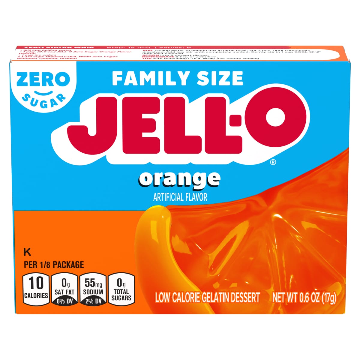 Zero Sugar Orange Flavor Gelatin