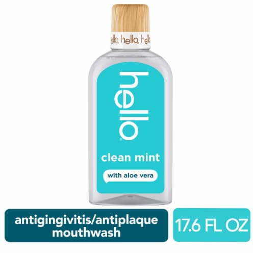 hello Clean Mint Fluoride Free and Alcohol Free Mouthwash with Aloe Vera