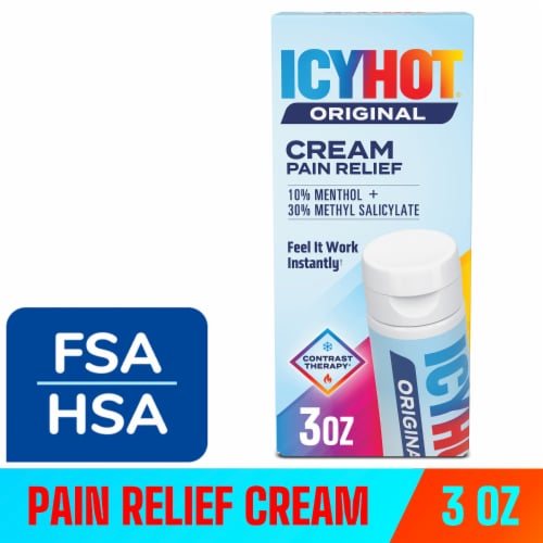 Icy Hot Original Pain Relief Cream, Fast-Acting With Menthol 10% and Methyl Salicylate 30%