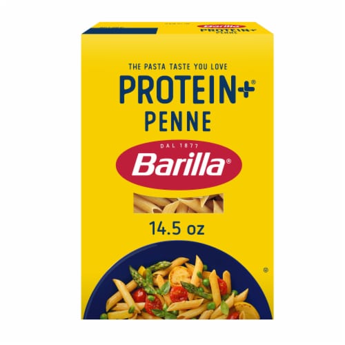 Barilla Protein+ (Plus) Penne Pasta Non-GMO and Kosher Certified Plant Based Protein Pasta