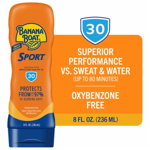 Banana Boat Sport Ultra Sunscreen Lotion SPF 30 Broad Spectrum Superior Endurance Vs Sweat + Water