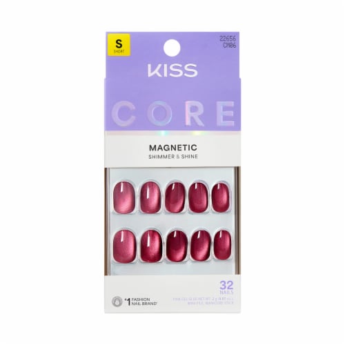 Kiss Core Magnetic Shimmer & Shine Glue-On Nails - Flaming