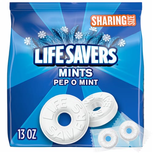 Life Savers Pep-O-Mint Breath Mints Peppermint Hard Candy Sharing Size Blue Bag