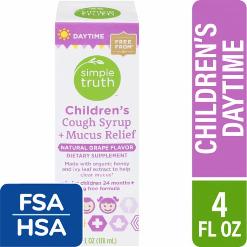 Simple Truth® Children's Cough Syrup + Mucus Relief Daytime Grape Flavored Cough Medicine