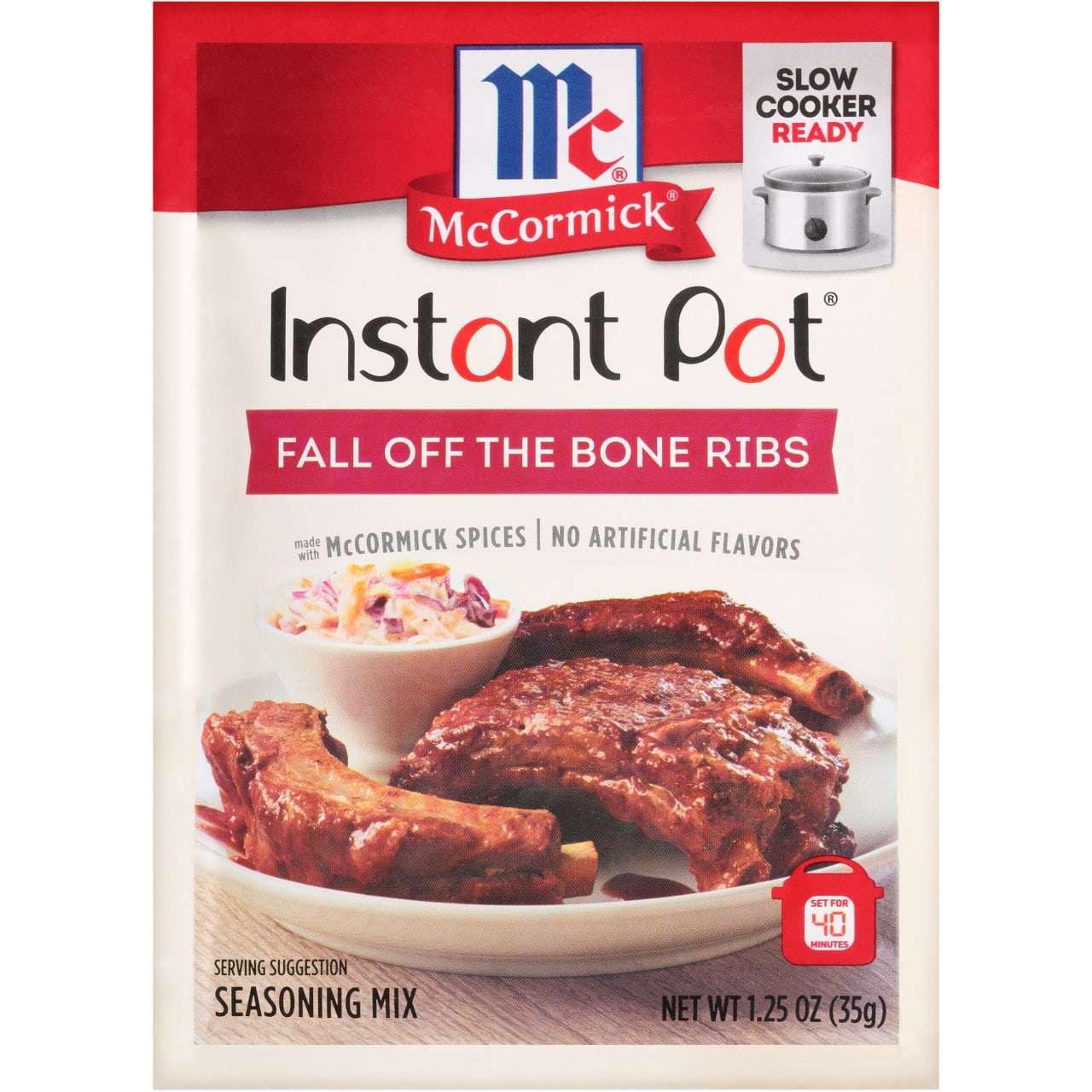 McCormick Fall Off The Bone Ribs Instant Pot Seasoning Mix, 1.25 oz