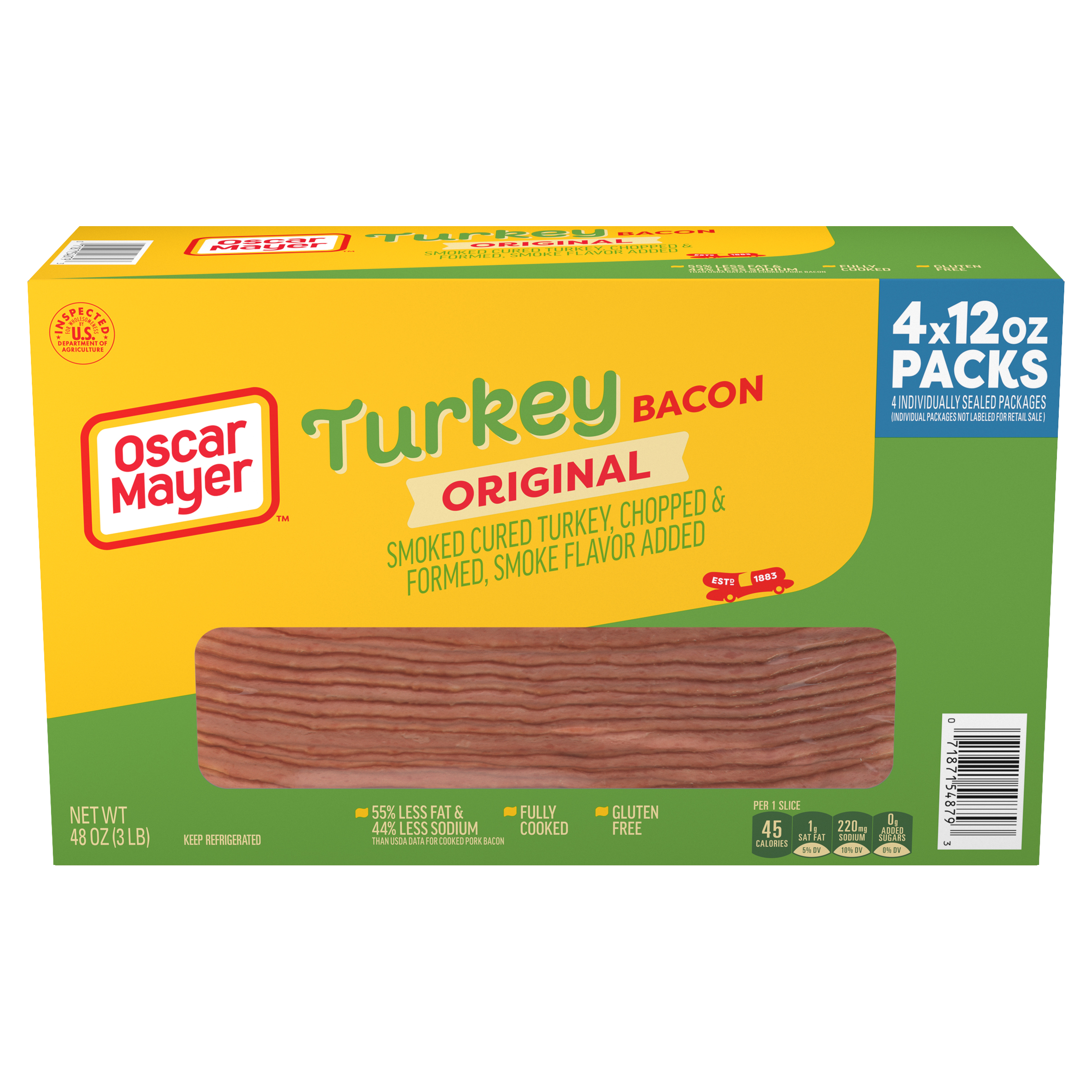 Fully Cooked & Gluten Free Turkey Bacon with 62% Less Fat & 57% Less Sodium
