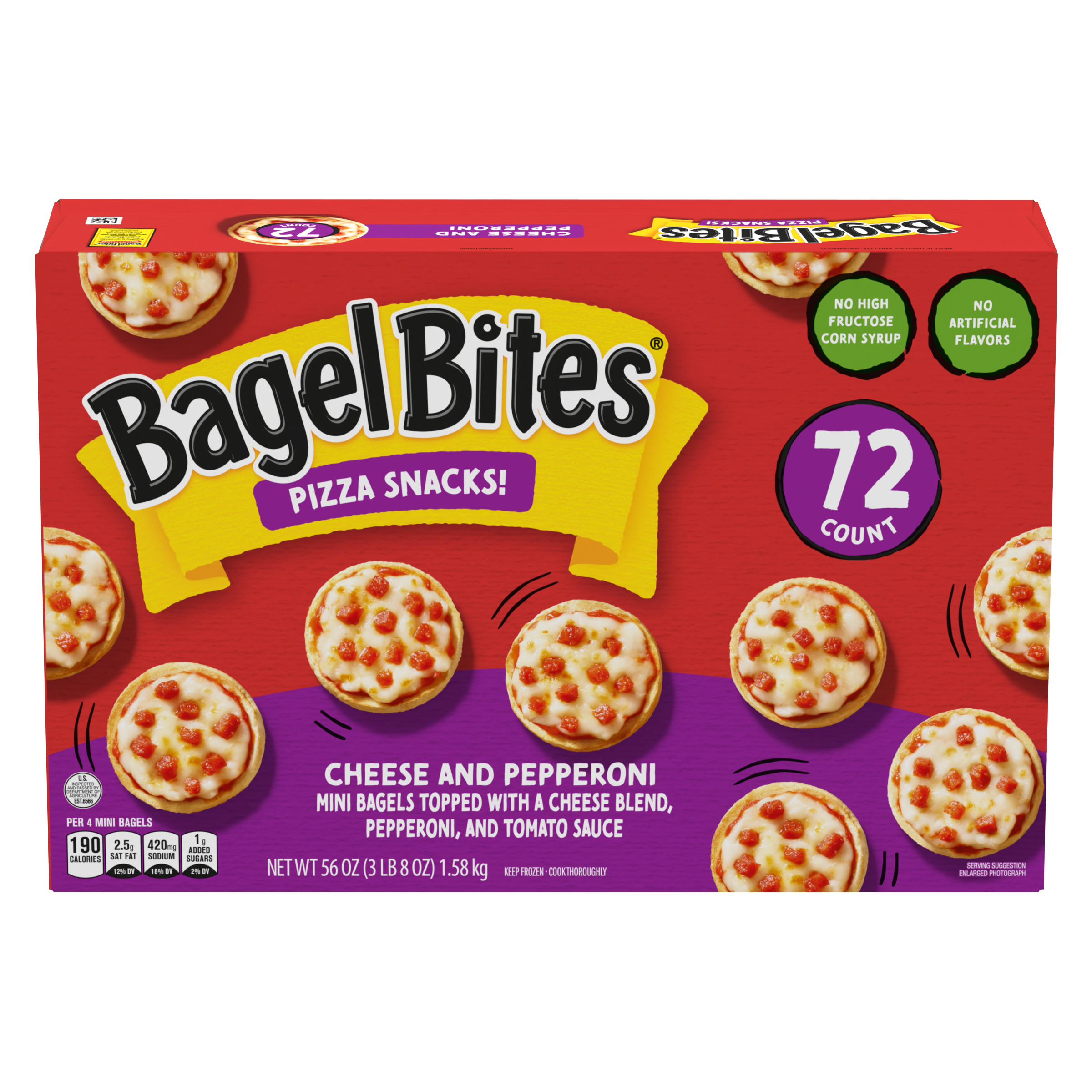 Cheese & Pepperoni Mini Pizza Bagel Frozen Snacks