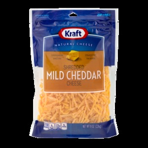 Kraft Mild Cheddar Shredded 8 ounce pack