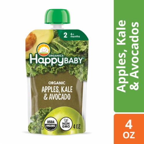 Happy Baby Clearly Crafted Stage 2 Apples Kale & Avocados Pouch