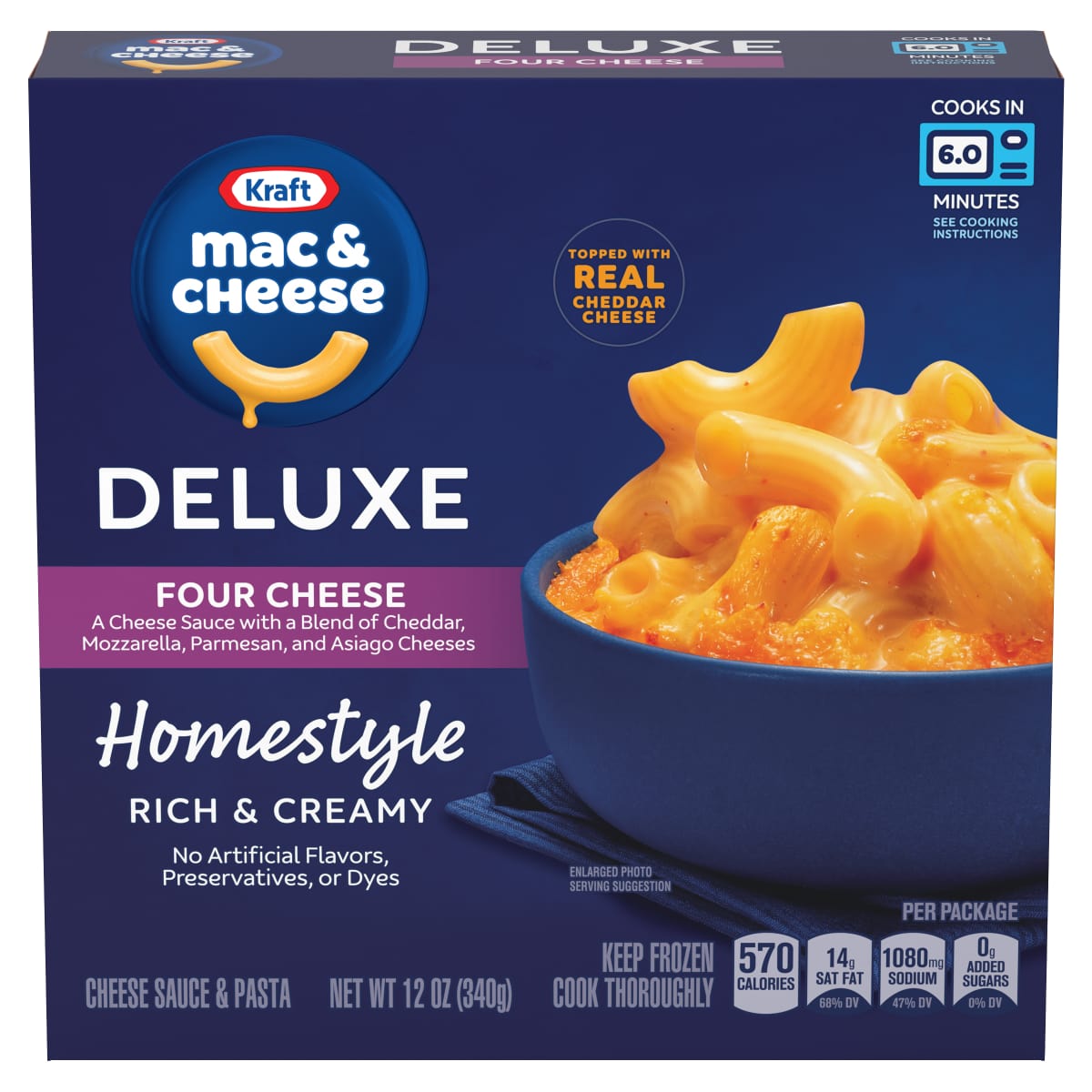 Frozen Meal, Four Cheese Mac & Cheese, Macaroni and Cheese Dinner